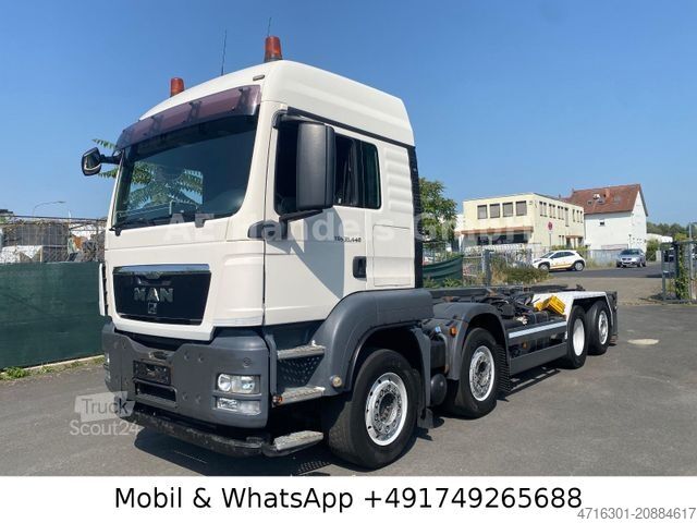 Roll-off tipper truck MAN TGS 35.440 XLX BL 8x2 Silo *Retarder/Lenk+Lift