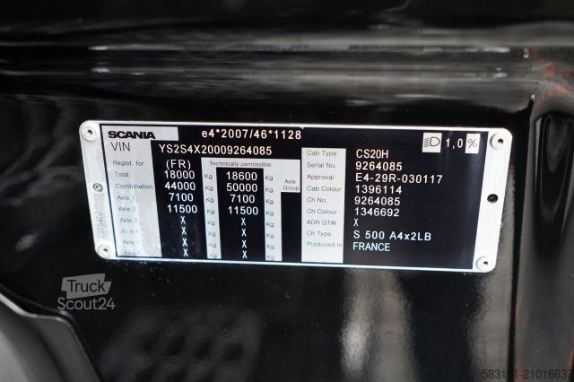 Standaard trekker SCANIA S 500 / RETARDER / I-PARK COOL / NAVI / PO KONTR