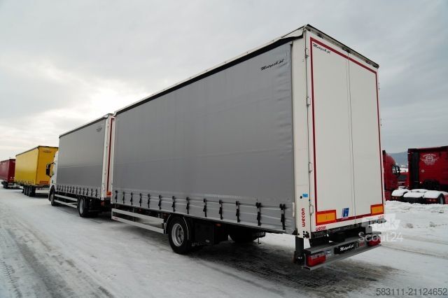 Ciężarówka jumbo SCANIA P 280 / ZESTAW TANDEM / FIRANKA / 120 M3 / WECON