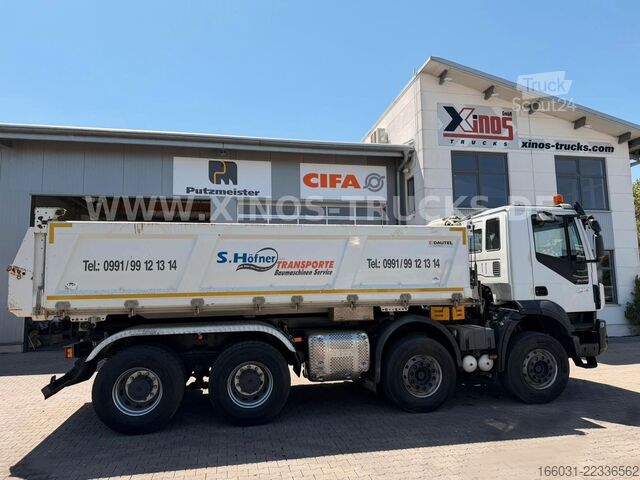 Üç taraflı damperli kamyon IVECO TRAKKER 450 8X4 DAUTEL Bordmatic 130.000km!