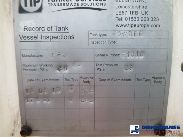Silo Feldbinder Powder tank alu 36 m3 / 1 comp