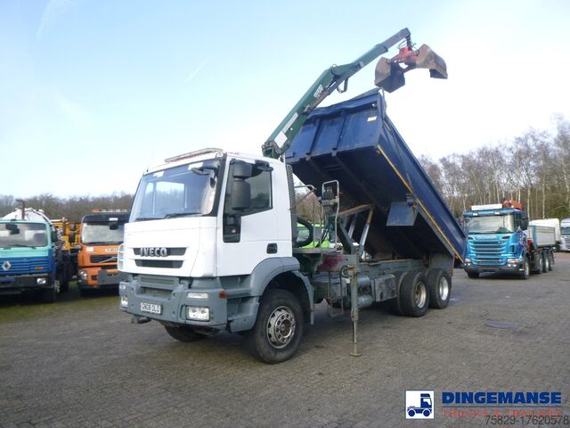 Kranbil Iveco AD260T33 6X4 RHD tipper + HMF crane