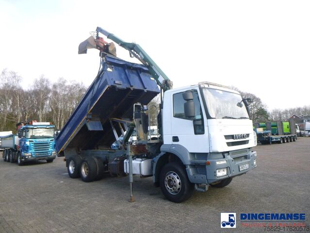 Kranbil Iveco AD260T33 6X4 RHD tipper + HMF crane