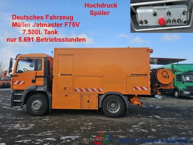 Camión cisterna de vacío MAN TGA 18.330 Müller Jetmaster F75V Hochdruckspüler