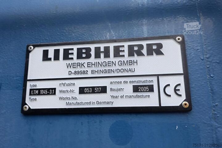 Grúa todoterreno Liebherr LTM1045-3.1 As-Is, Diesel, 6x4x6 Drive, 45t Capaci