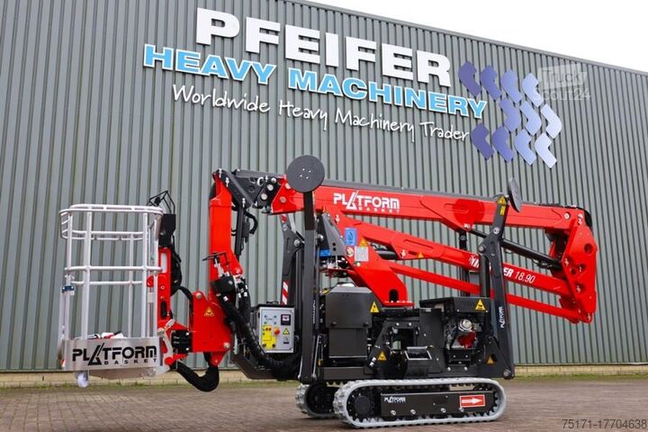 Leddelt teleskopisk arbejdsplatform Platform Basket Spider 18.90 PRO CE Declaration, Valid inspection,