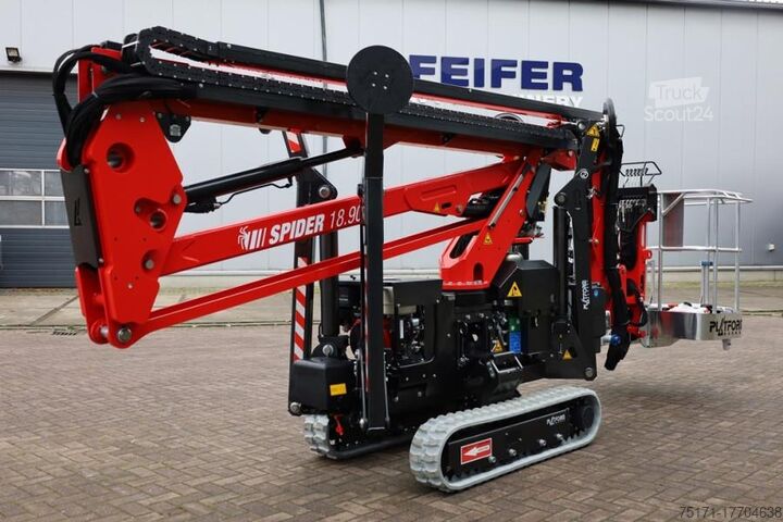 Leddelt teleskopisk arbejdsplatform Platform Basket Spider 18.90 PRO CE Declaration, Valid inspection,