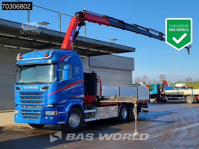 Iekraušanas platforma Scania R520 R 6X2 HMF 3220-K7 Kran Crane Lift+steering...