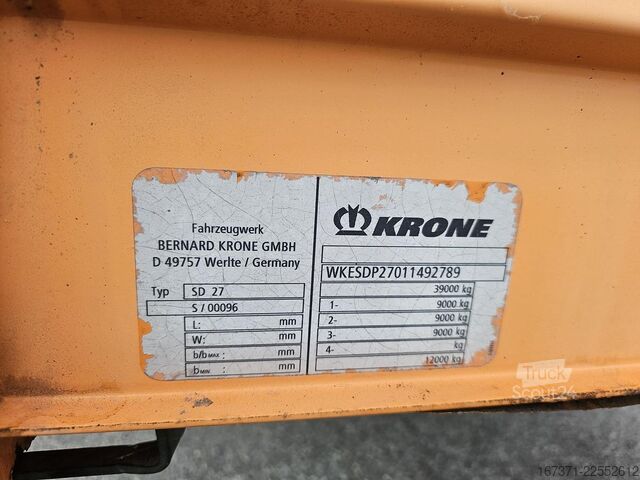 2003 KRONE SD27 MEGA / BPW Scheibenbremse / Liftachse / Reserverad / TÜV Belgien. KRONE SD27 MEGA/ BPW DISC / LIFT AXLE / SPARE TIRE/TU...