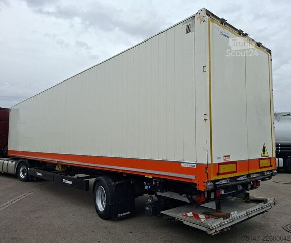 Box-semitrailer KRONE 1-Achs Auflieger Möbelkoffer Lenkachse LBW