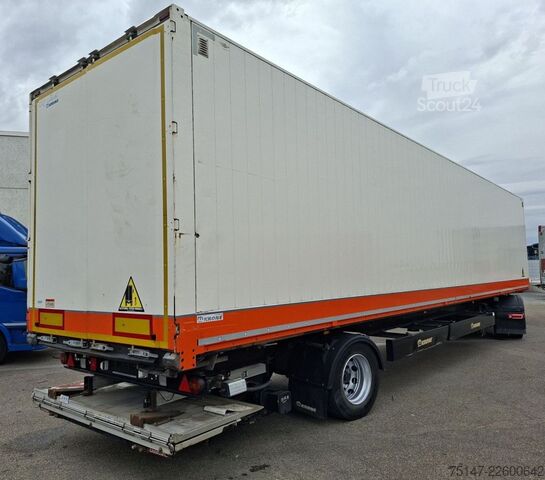 Box-semitrailer KRONE 1-Achs Auflieger Möbelkoffer Lenkachse LBW