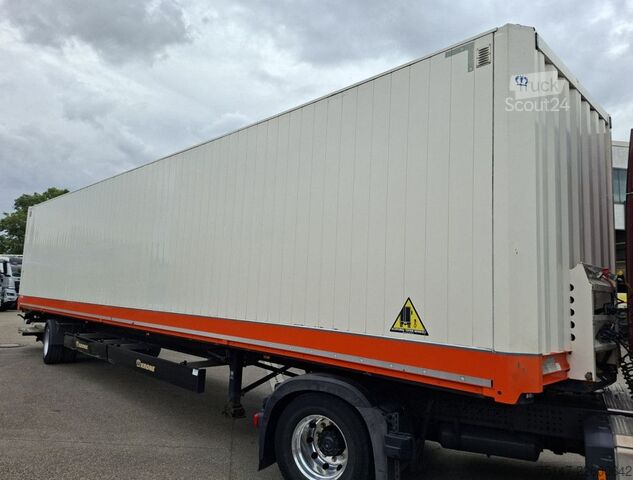 Box-semitrailer KRONE 1-Achs Auflieger Möbelkoffer Lenkachse LBW