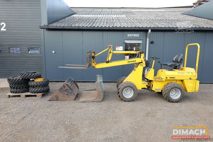 Lader Striegel 150 DYA minishovel met 2 bakken en palletvorken...