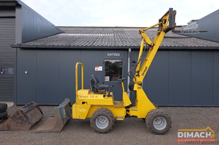 Lader Striegel 150 DYA minishovel met 2 bakken en palletvorken...