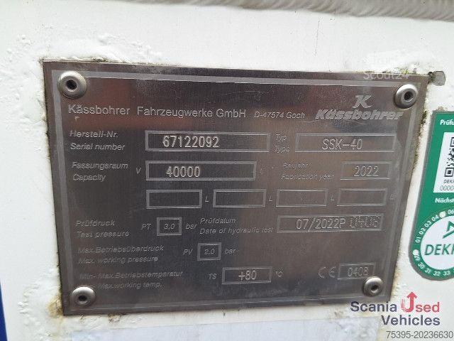 Tanktrailer Kässbohrer Kippsilo SSK 40 XS Neuwertig !!