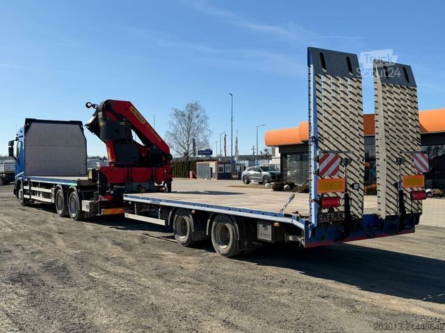 Kamion sa ravnom platformom SCANIA R500 6x4 Pritsche mit Kran Palfinger PK53002 SH
