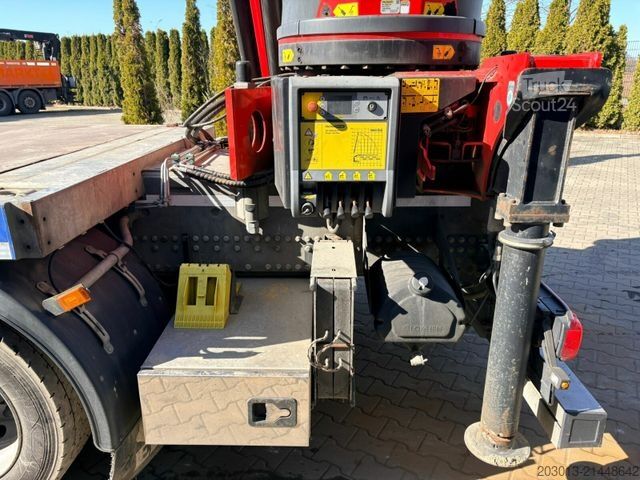 Kamion sa ravnom platformom SCANIA R500 6x4 Pritsche mit Kran Palfinger PK53002 SH