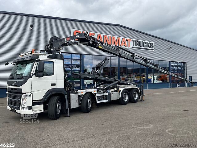 System med krokarm Volvo FM 410 8x4 Hiab 28 Tonmeter laadkraan met 20 To...