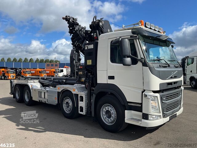 System med krokarm Volvo FM 410 8x4 Hiab 28 Tonmeter laadkraan met 20 To...