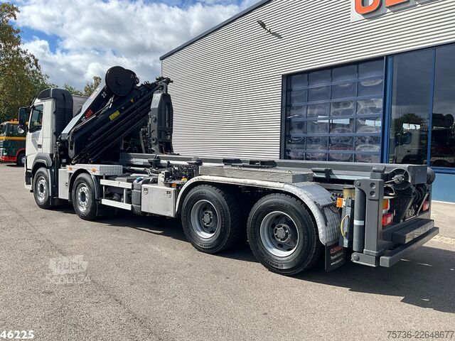 System med krokarm Volvo FM 410 8x4 Hiab 28 Tonmeter laadkraan met 20 To...