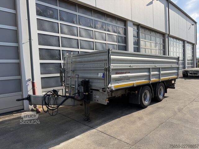 Three-way tipper trailer Möslein DTD 18 Schwebheim  19 t Tandemkipper- Tieflader- Aufsatzbordwände