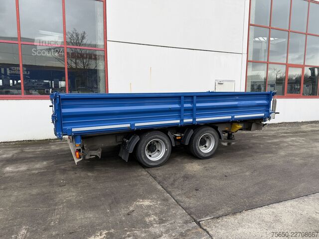 Three-way tipper trailer  18 k  18 t Tandemkipper- Tieflader, BreitbereiftWenig Benutzt