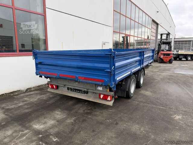 Three-way tipper trailer  18 k  18 t Tandemkipper- Tieflader, BreitbereiftWenig Benutzt