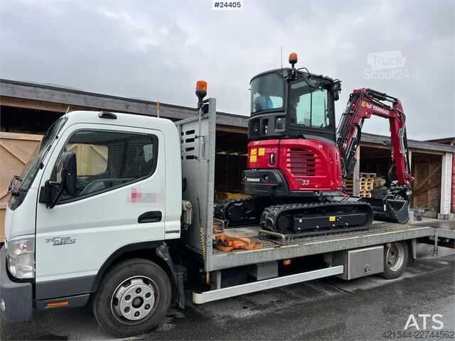 Platform aanhanger Mitsubishi Fuso 7C18 platform car w/ new AdBlue pump, Winch,