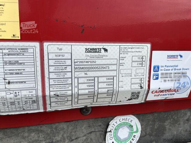 Koffer Schmitz Cargobull SCB S2 / Box Trailer / 2 axle / APK TUV 06-26
