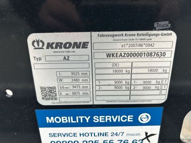 Değiştirilebilir şasili römork KRONE 2 Achswechselfahrgestell, Typ: AZW 18 eL3B9