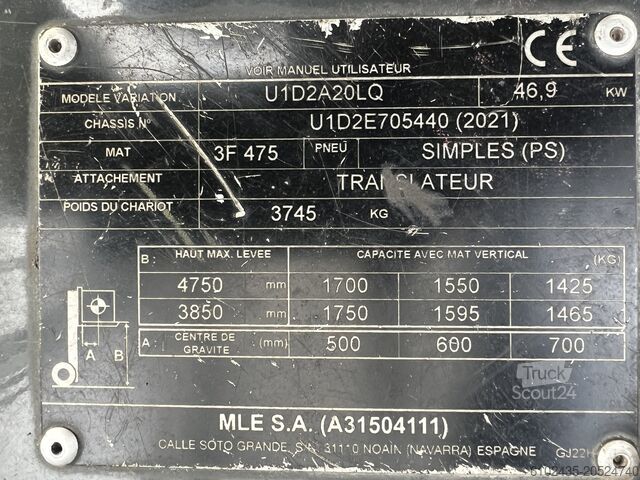 Forklift Mitsubishi Uni Carriers U1D2A20LQ