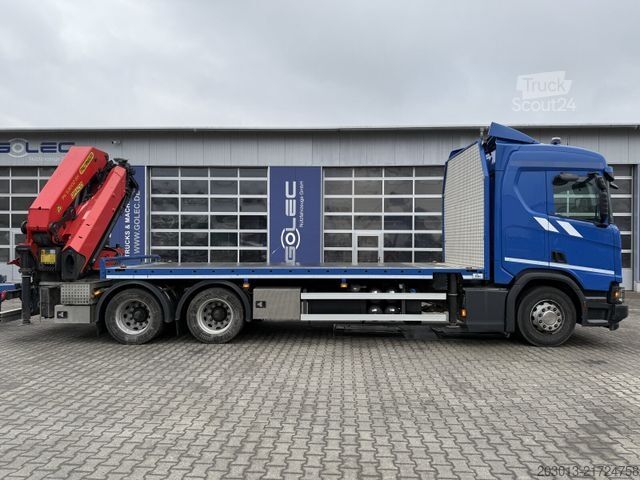 Jeřáb na nákladním automobilu SCANIA R500 6x4 Pritsche mit Kran Palfinger PK53002 SH