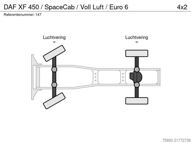 Standard-SZM DAF XF 450 / SpaceCab / Voll Luft / Euro 6