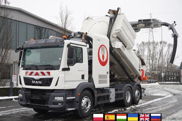 почистваща машина за отпадъчни води MAN TGM 26.340 E6 / RIVARD sewage cleaner 11