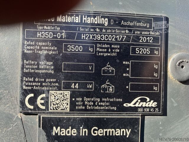 Carretilla elevadora frontal Linde H35D-01