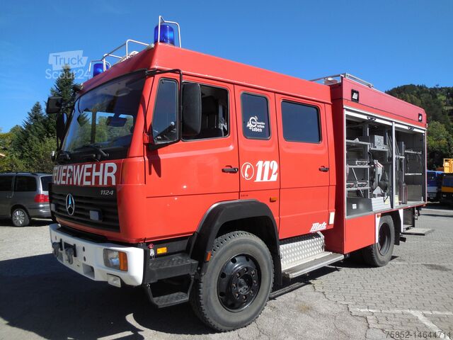 Пожежна бригада/рятувальники Mercedes-Benz 1124 AF LF 16 Löschfahrzeug Schlauchhaspel Metz Pumpe Feuerwehr