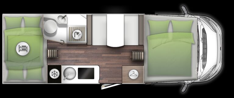 Alkoof camper FORSTER A 699 DVB, Fahrradträger, Markise, Dachklima