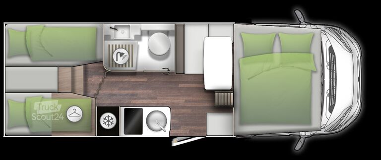 Alkoof camper FORSTER A 699 EB, Fahrradträger, Markise, Dachklima