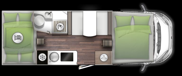 Alkoof camper FORSTER A 699 DVB, Dachklima, Markise, Fahrradträger