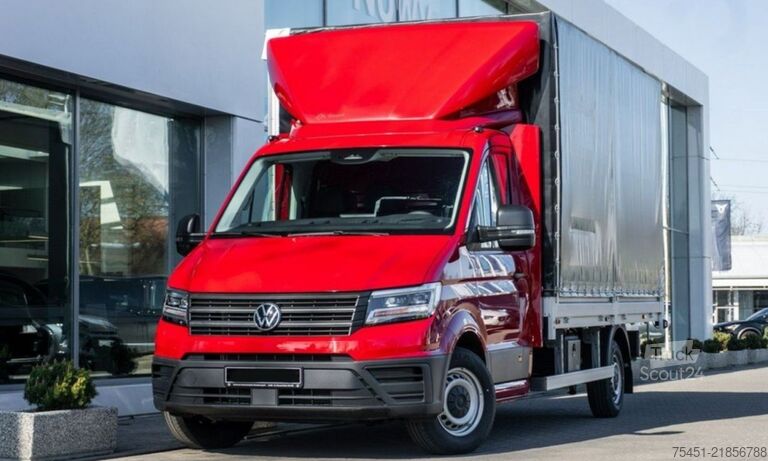 Dodávka s plachtovou bočnicou VW Crafter 35 Pritsche Schiebeplane LED Tempom.