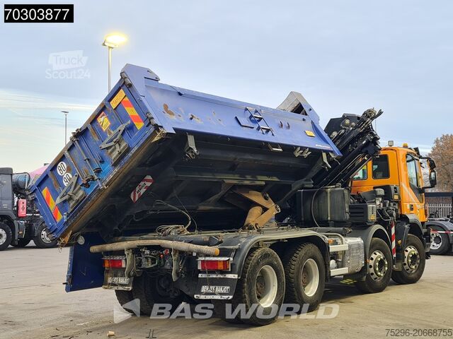 Volquete con grúa Iveco Trakker 450 8X4 HIAB 211 EP-4 Hiduo Kran Crane ...