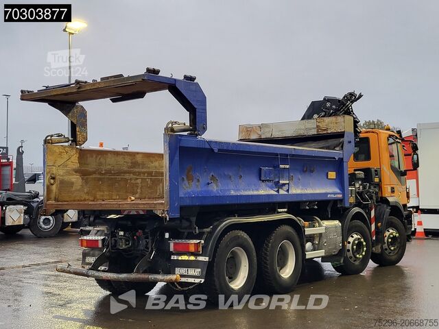 Volquete con grúa Iveco Trakker 450 8X4 HIAB 211 EP-4 Hiduo Kran Crane ...