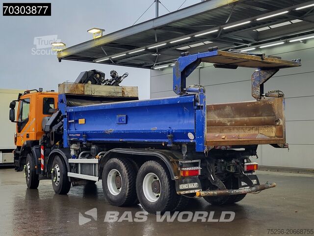 Volquete con grúa Iveco Trakker 450 8X4 HIAB 211 EP-4 Hiduo Kran Crane ...