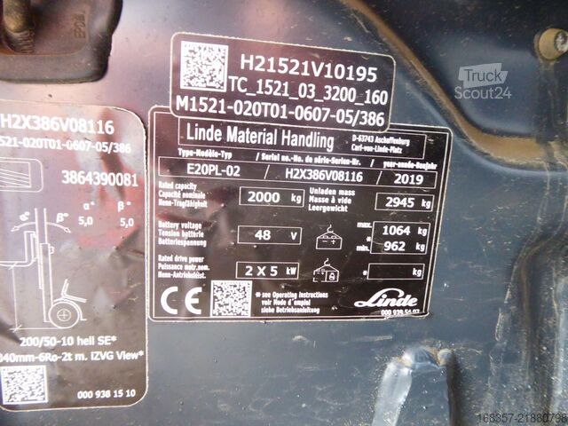 Wózek widłowy czołowy Linde E20PL