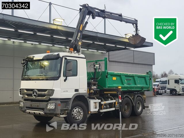 3-Seiten-Kipper Mercedes Actros 2646 Actros 6X4 HIAB 122 BS-2 HIDUO Cran...