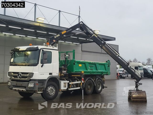 3-Seiten-Kipper Mercedes Actros 2646 Actros 6X4 HIAB 122 BS-2 HIDUO Cran...
