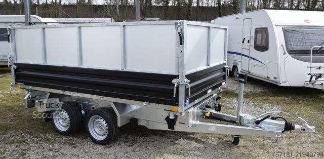 Třístranný sklápěcí přívěs HUMBAUR HTK3500.31 mit Stahl schwarz und Alublechaufsatz