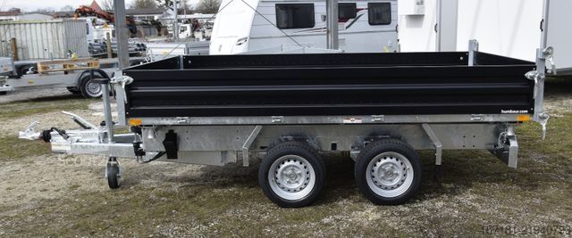 Třístranný sklápěcí přívěs HUMBAUR HTK3500.31 mit Stahl schwarz und Alublechaufsatz