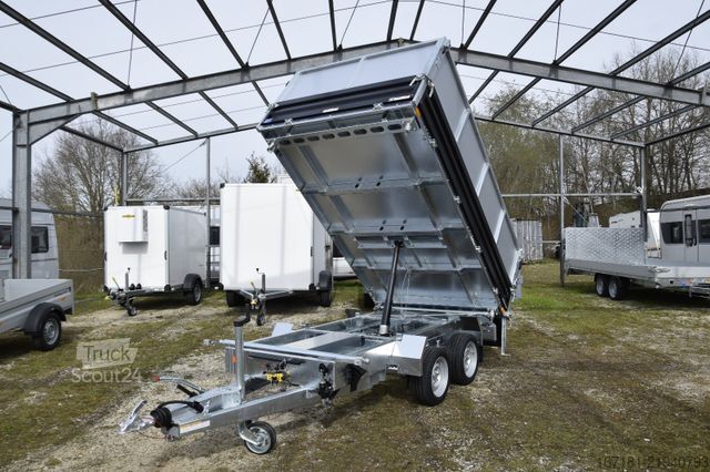 Třístranný sklápěcí přívěs HUMBAUR HTK3500.31 mit Stahl schwarz und Alublechaufsatz