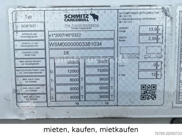 Open oplegger met zeil SCHMITZ CARGOBULL SCS 24/L 13.62 / XL Zertifikat/Liftachse